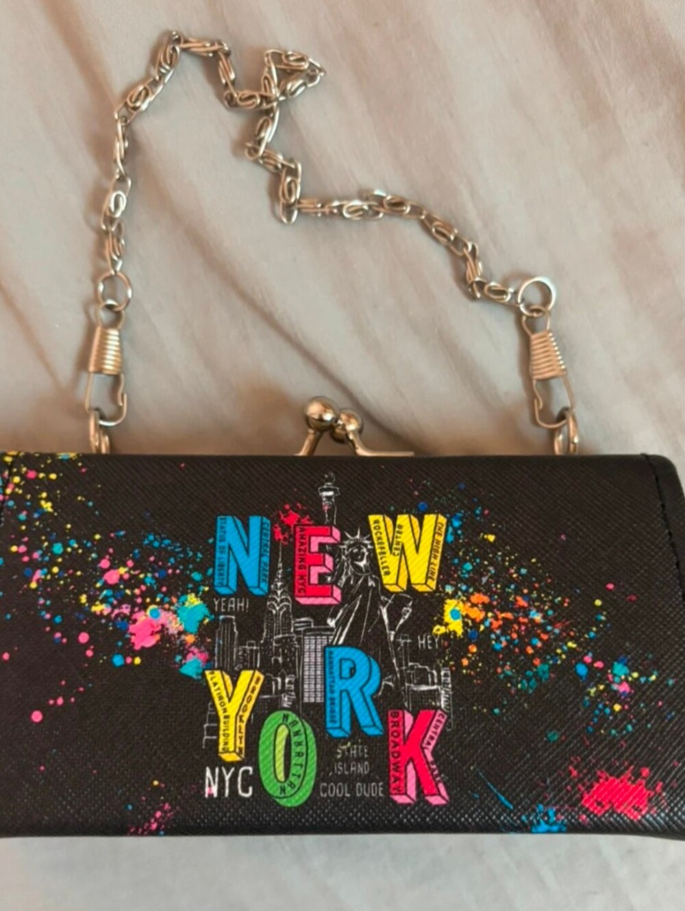 Black Color-Splash 'New York' Mini Bag NWOT